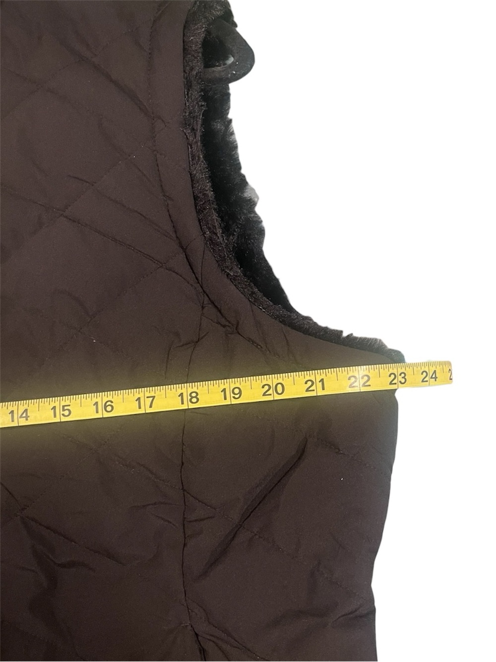 Free Country XL Reversible Faux Fur Quilted Vest Black Full Zip Pockets - Picture 10 of 11